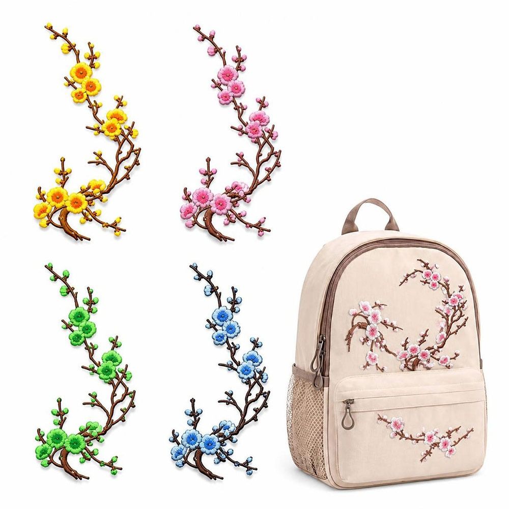 Textile For Sewing - DIY Cherry Blossom Iron On Patches
