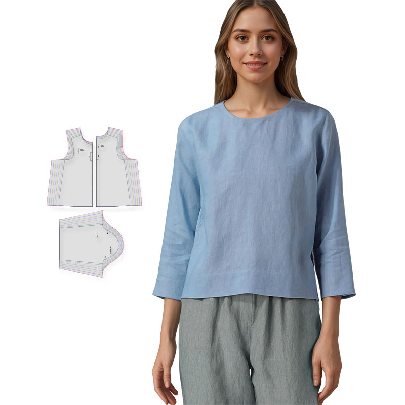 Textile Sewing Patterns - Sewing patterns for women's Linen Blouse