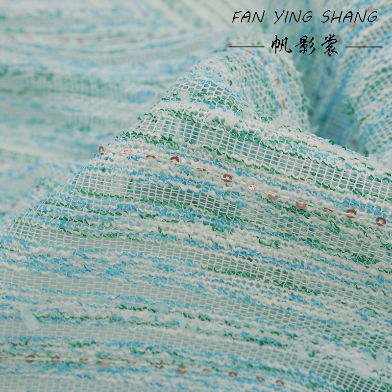 Fresh Style Blue Green Stripe  - Sewing Tweed 评论和价格