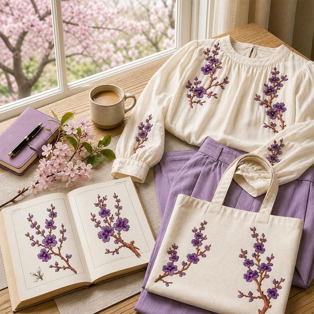 DIY Cherry Blossom Iron On Pat - Textile For Sewing 评论和价格