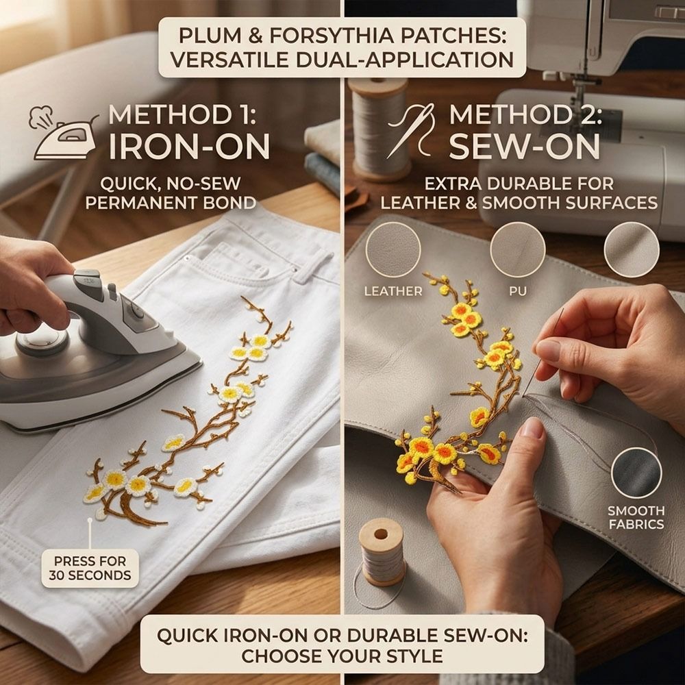 DIY Cherry Blossom Iron On Pat - Textile For Sewing 评论和价格