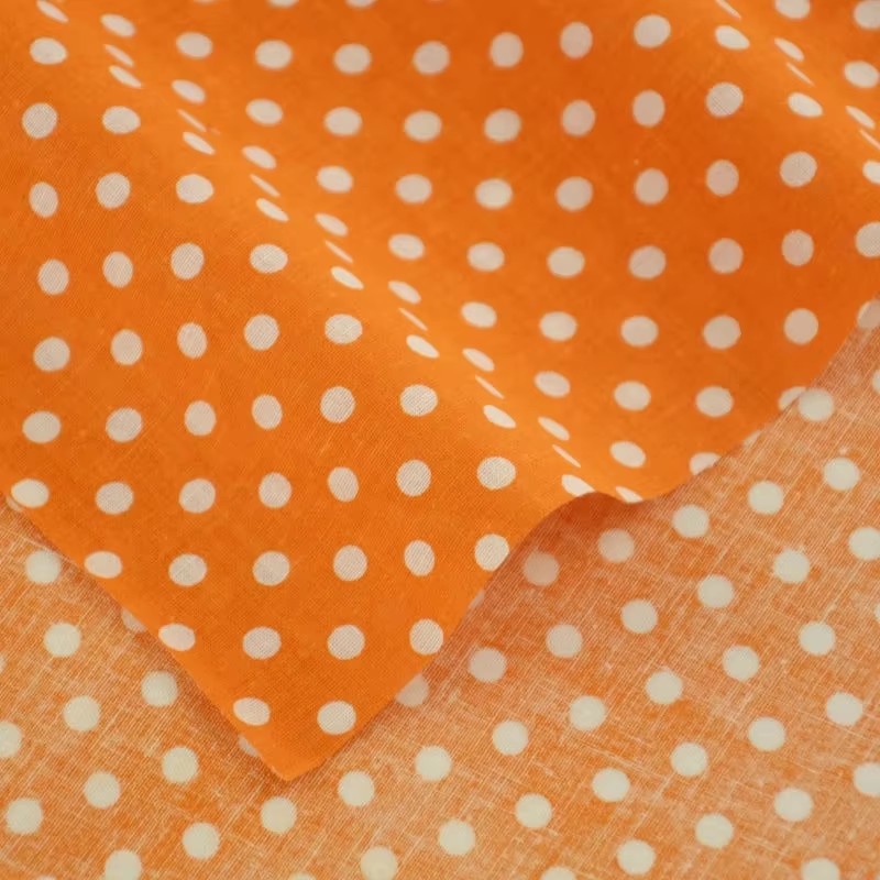 50X150CM White Orange Polka Do - Textile For Sewing 评论和价格