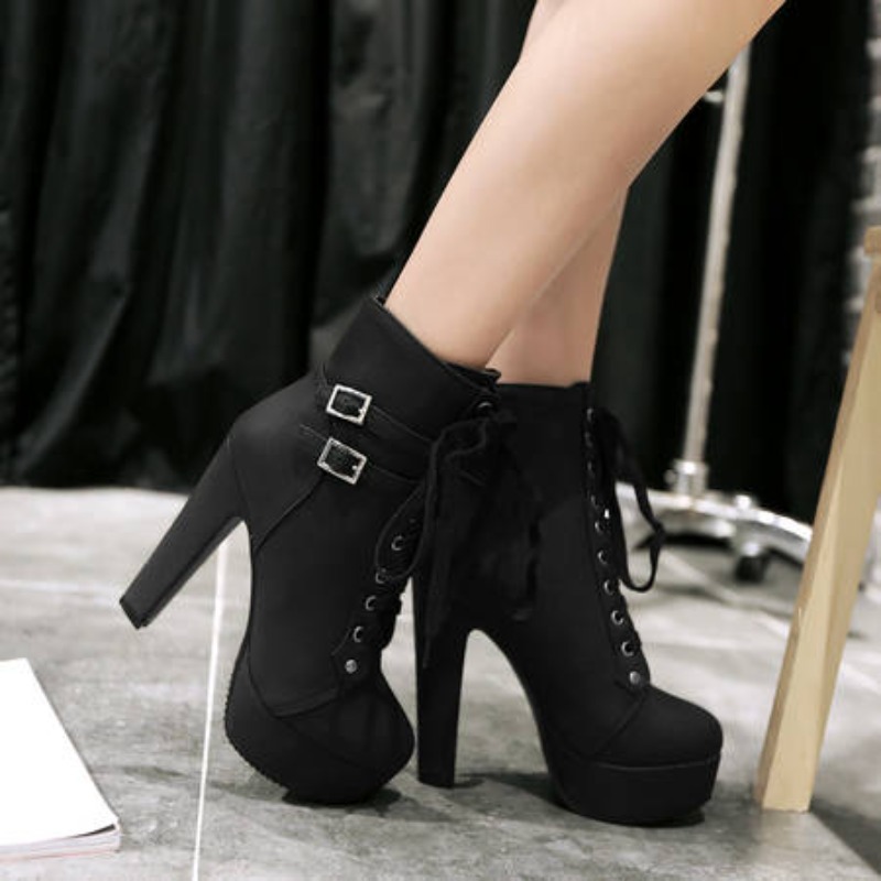 Winter Women Platform Ankle Bo - Sewing Fleece 评论和价格