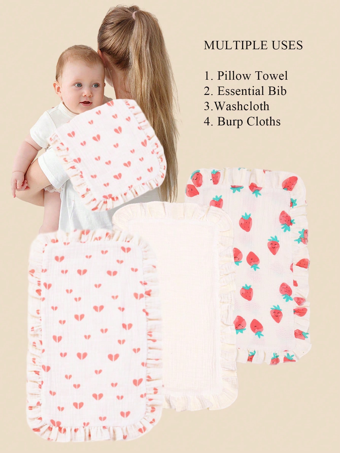 3Pcs/Set Soft Muslin Cotton Ga - Shoulder Pad Set In 评论和价格