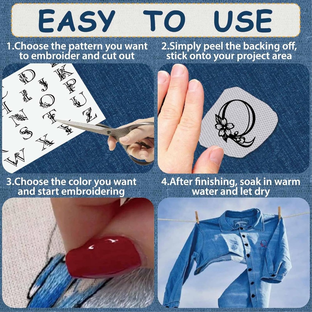 Letter A-Z Water Soluble Embro - Sewing Kit 评论和价格