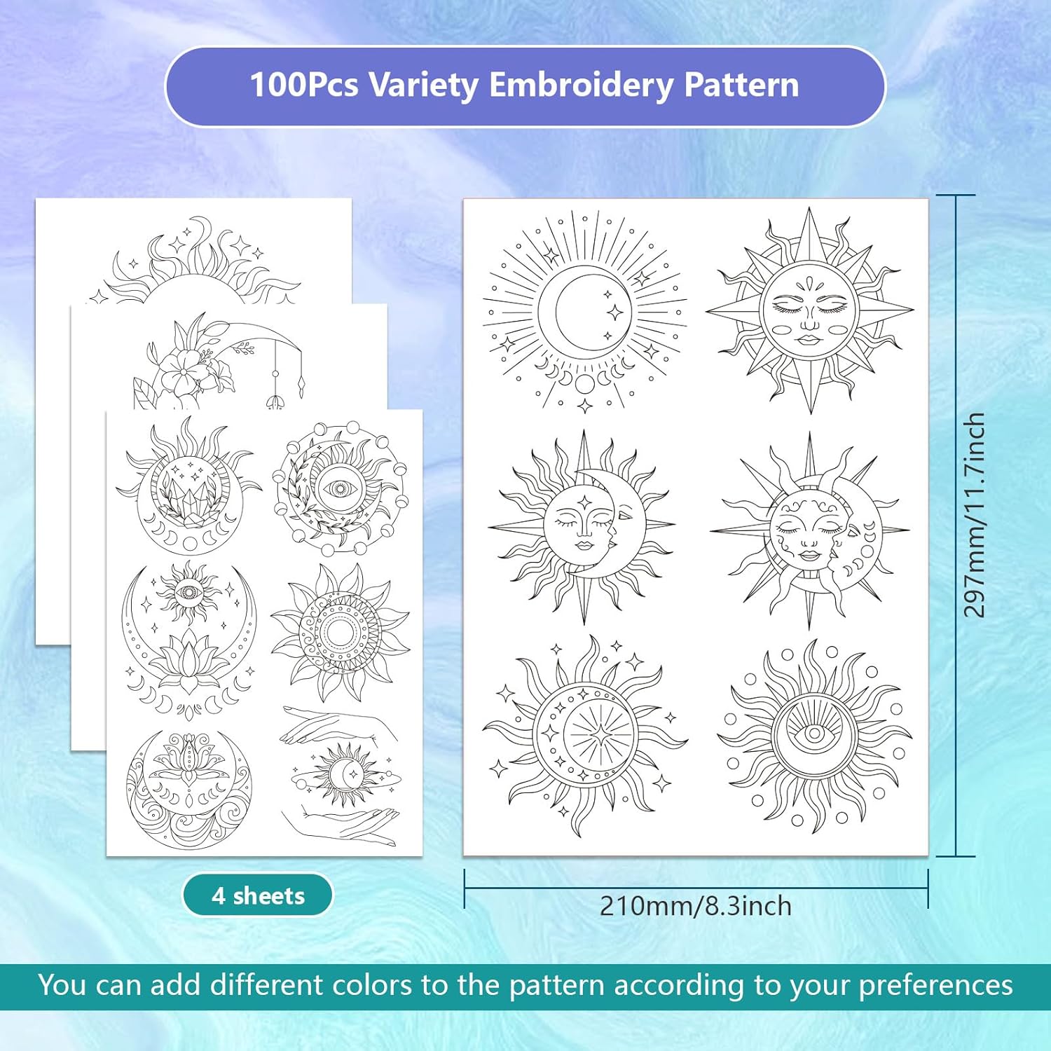 Sun Moon Pattern Water Soluble - Textile Sewing Patterns 评论和价格
