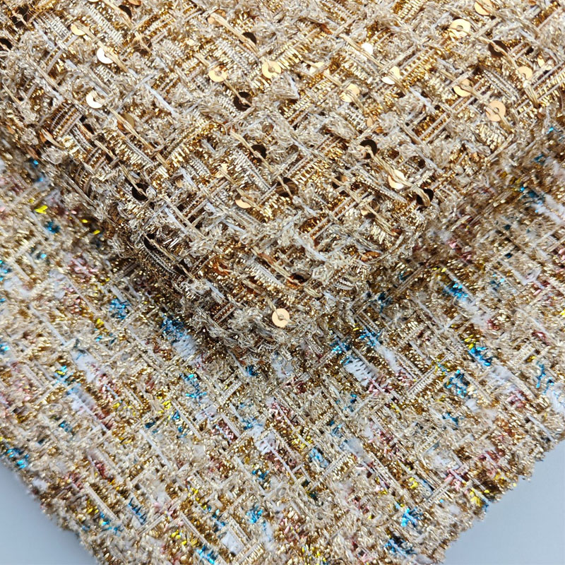 Gold Wire and Sequin Yarn-Dyed - Sewing Tweed 评论和价格