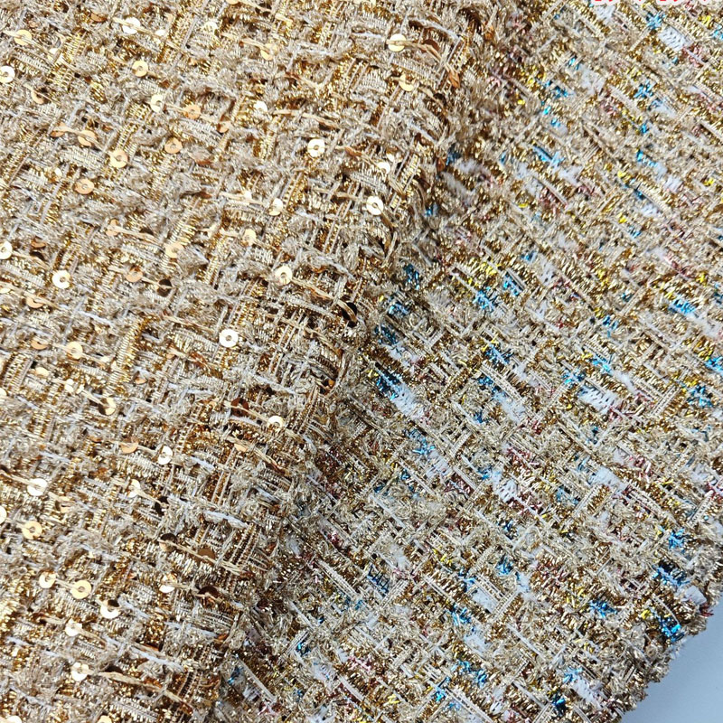 Gold Wire and Sequin Yarn-Dyed - Sewing Tweed 评论和价格