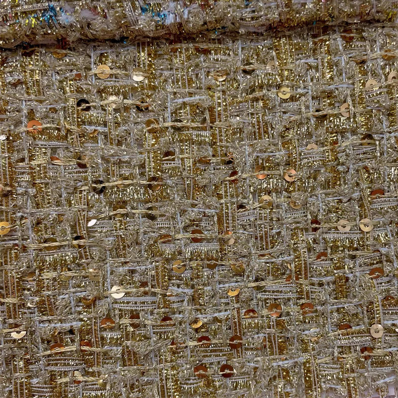 Gold Wire and Sequin Yarn-Dyed - Sewing Tweed 评论和价格