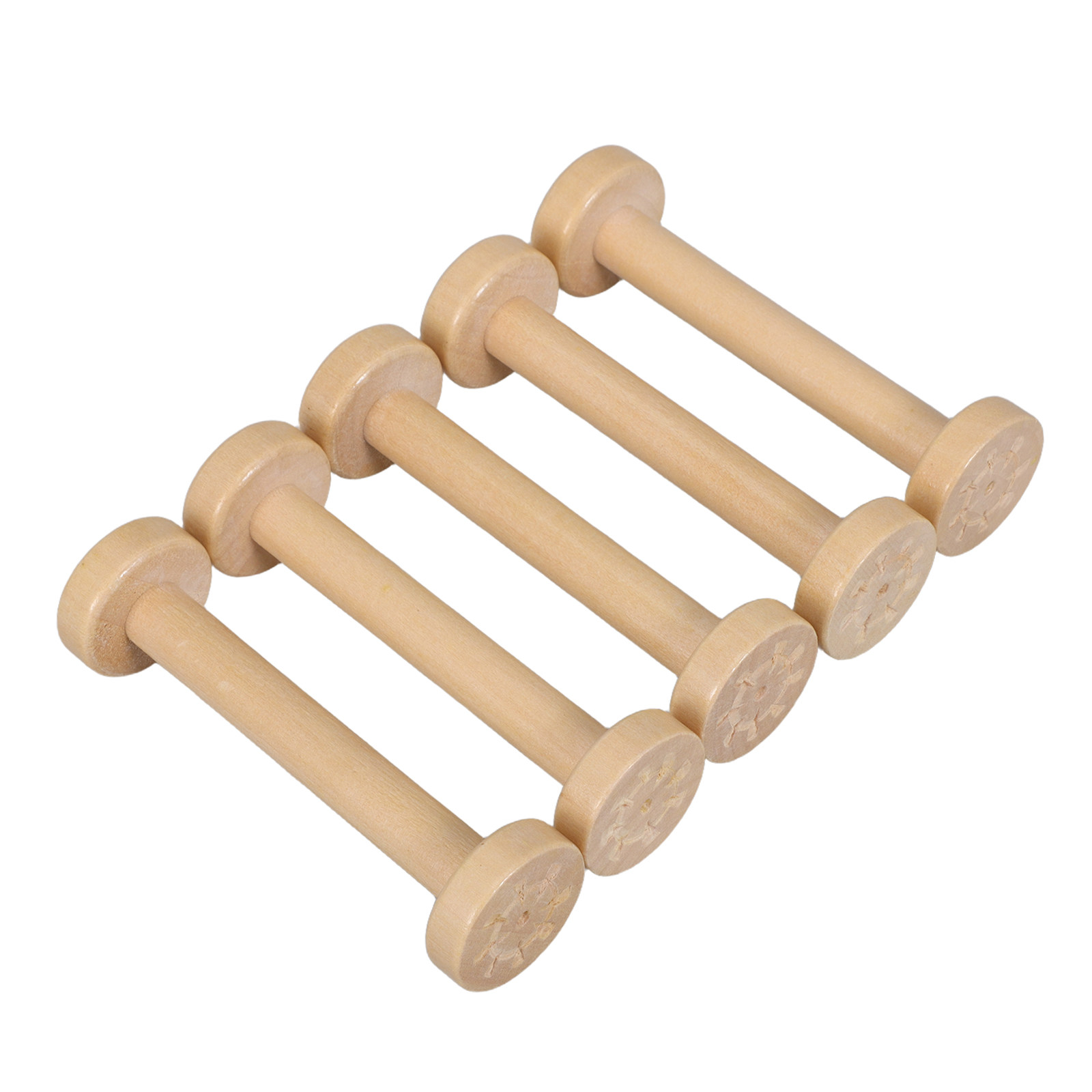 5Pcs Wooden Spools Natural Vin - Textile For Sewing 评论和价格