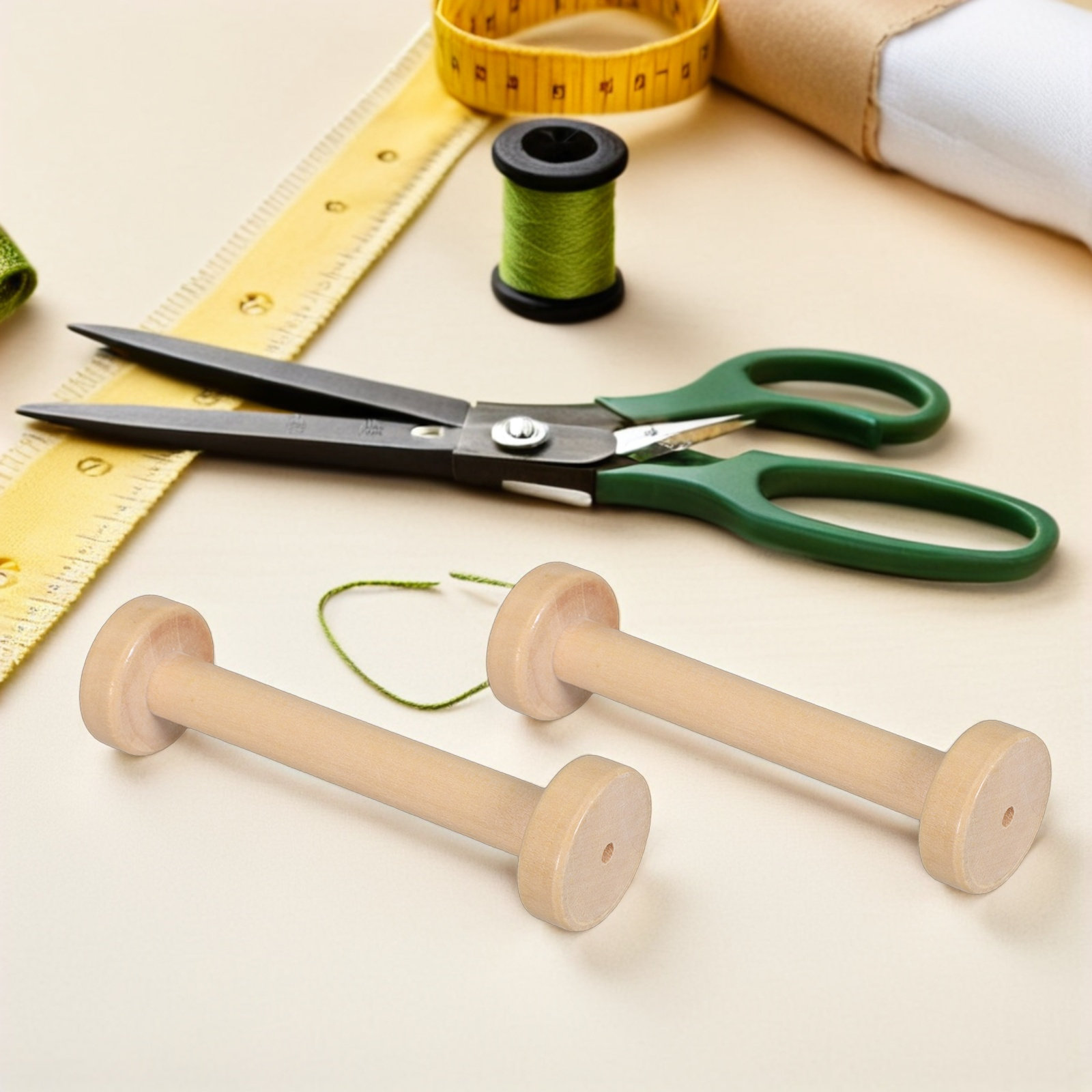 5Pcs Wooden Spools Natural Vin - Textile For Sewing 评论和价格