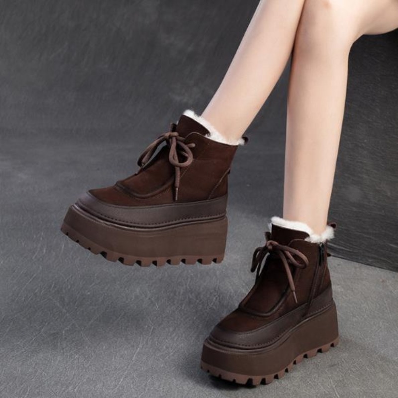 Women's Retro Winter Snow Boot - Sewing Fleece 评论和价格