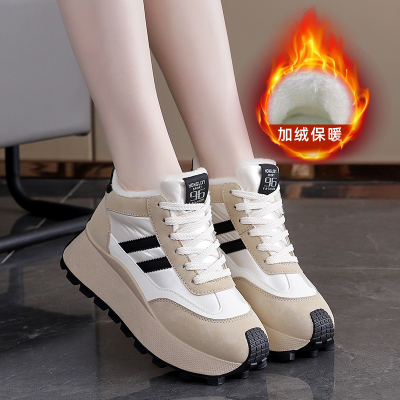 Winter Thick-Soled High-Top Wo - Sewing Fleece 评论和价格