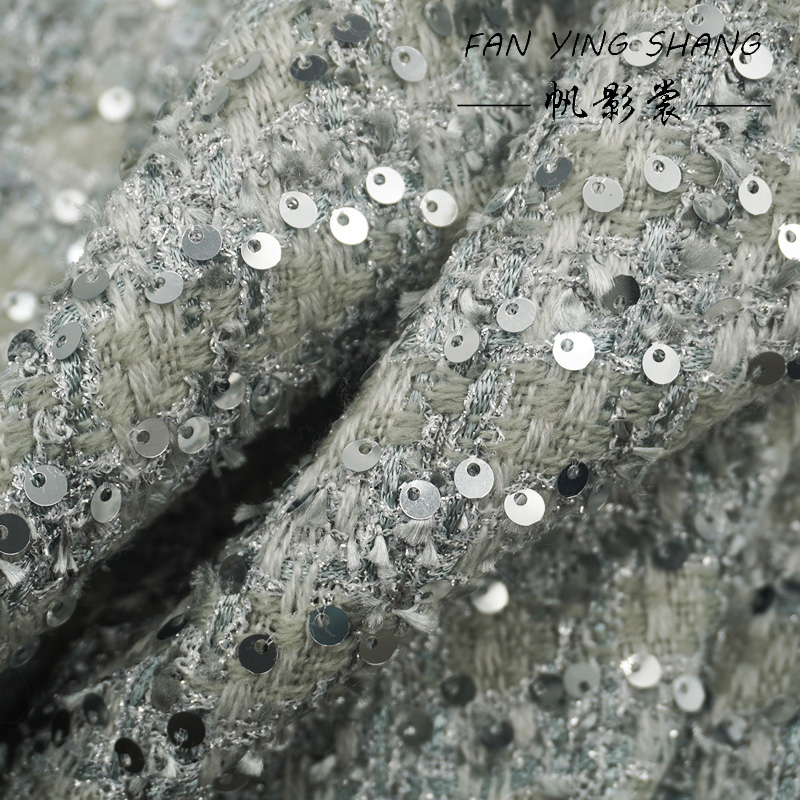 Silver Gray Glitter Sequins Tw - Sewing Tweed 评论和价格