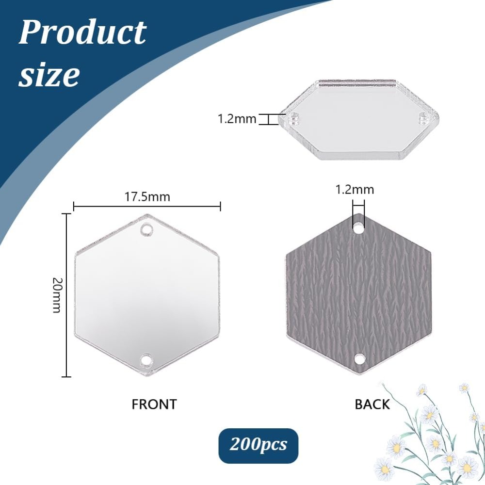 200pcs Hexagon Sew on Mirrors  - Sewing Kit 评论和价格