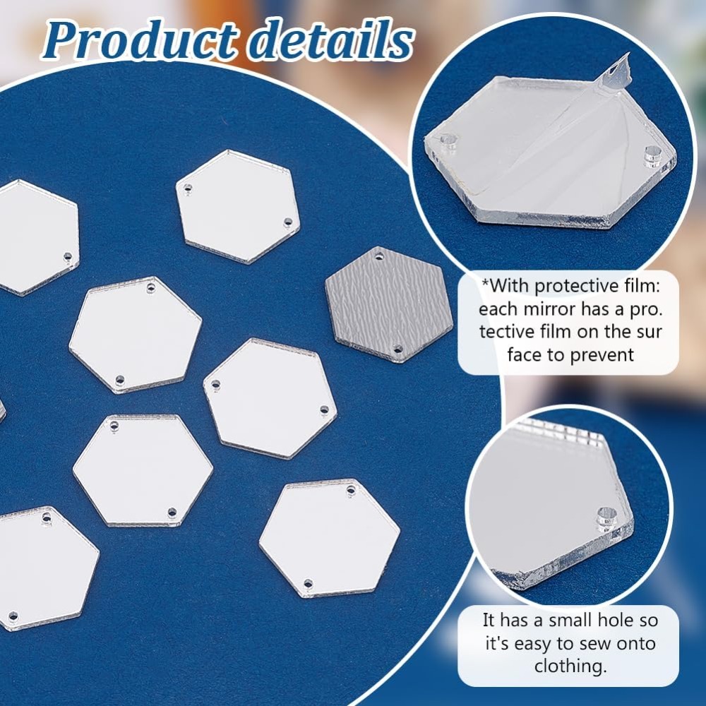 200pcs Hexagon Sew on Mirrors  - Sewing Kit 评论和价格