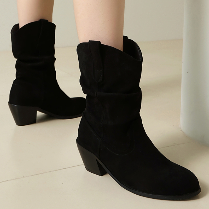 Pleated Ankle Boots for Women  - Sewing Fleece 评论和价格