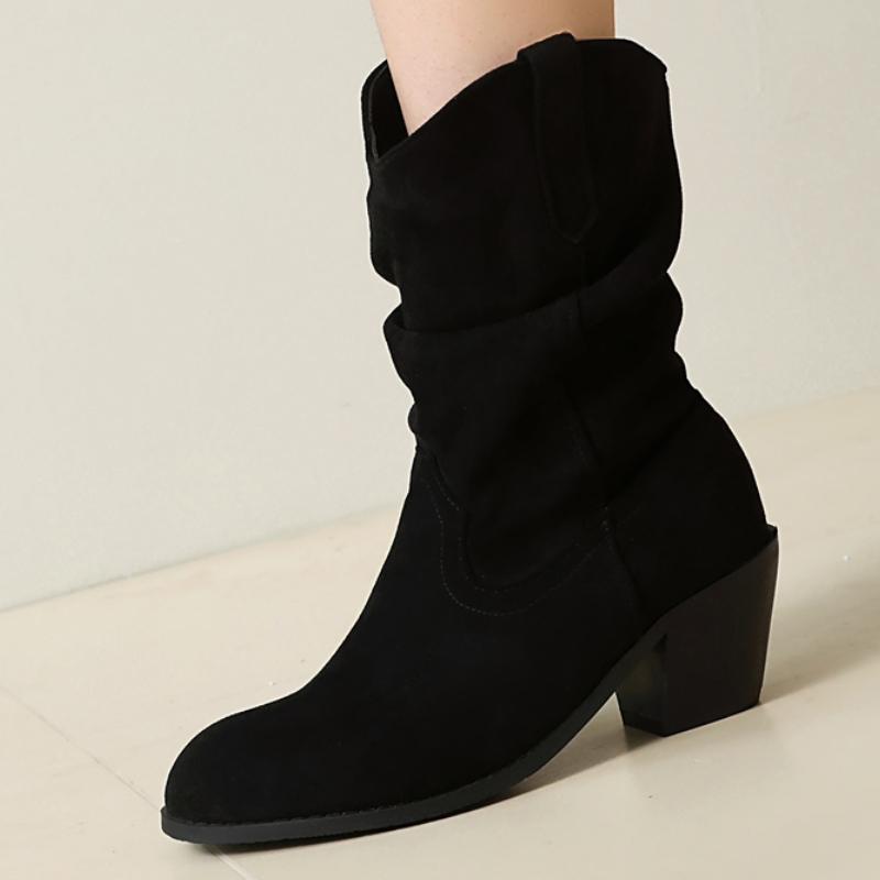 Pleated Ankle Boots for Women  - Sewing Fleece 评论和价格