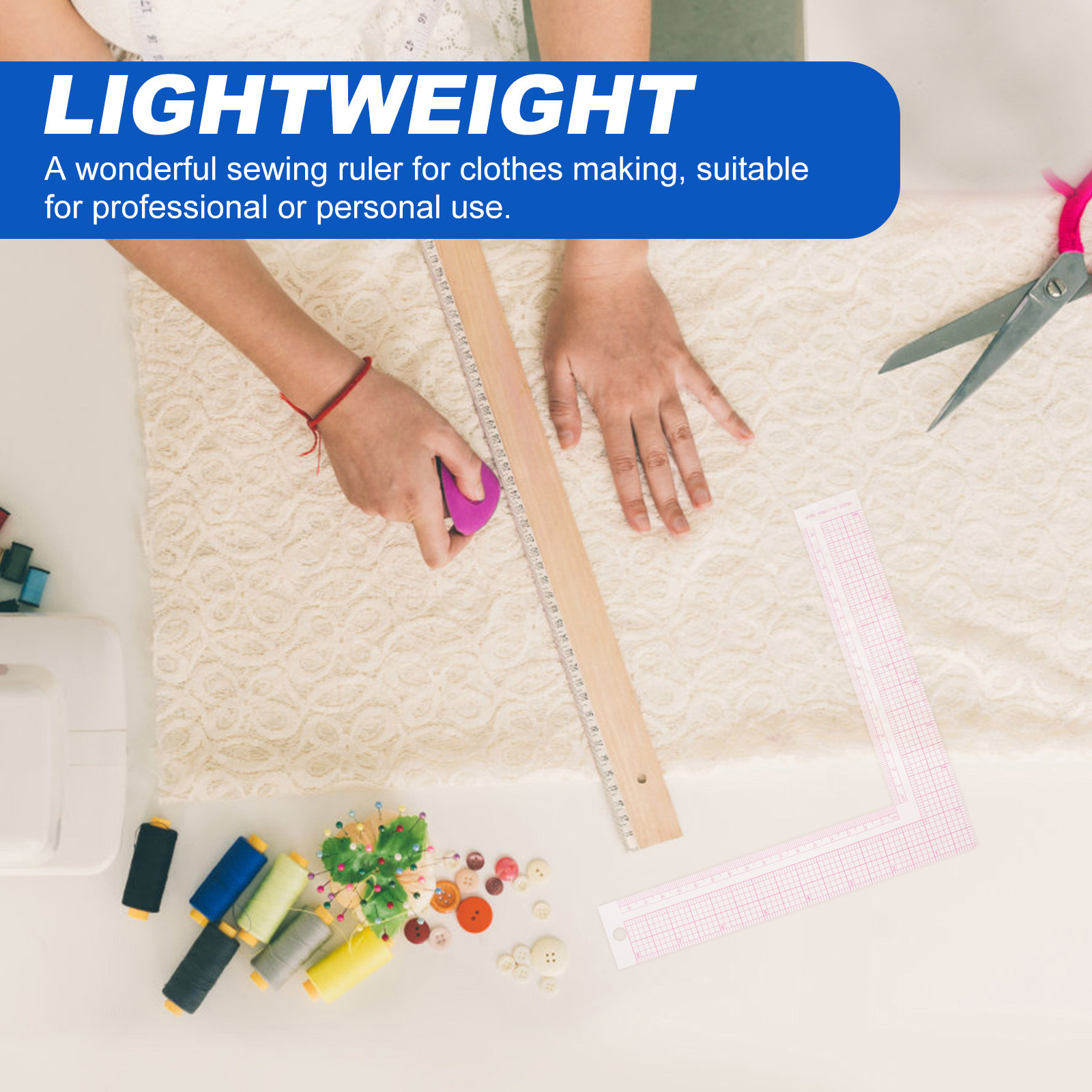 2Pcs Plastic Sewing Ruler Prof - Sewing Garments 评论和价格