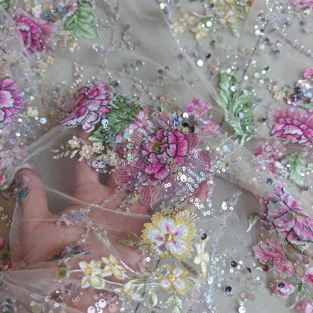 1M 120Cm Wide Luxury Beaded La - Textile For Sewing 评论和价格