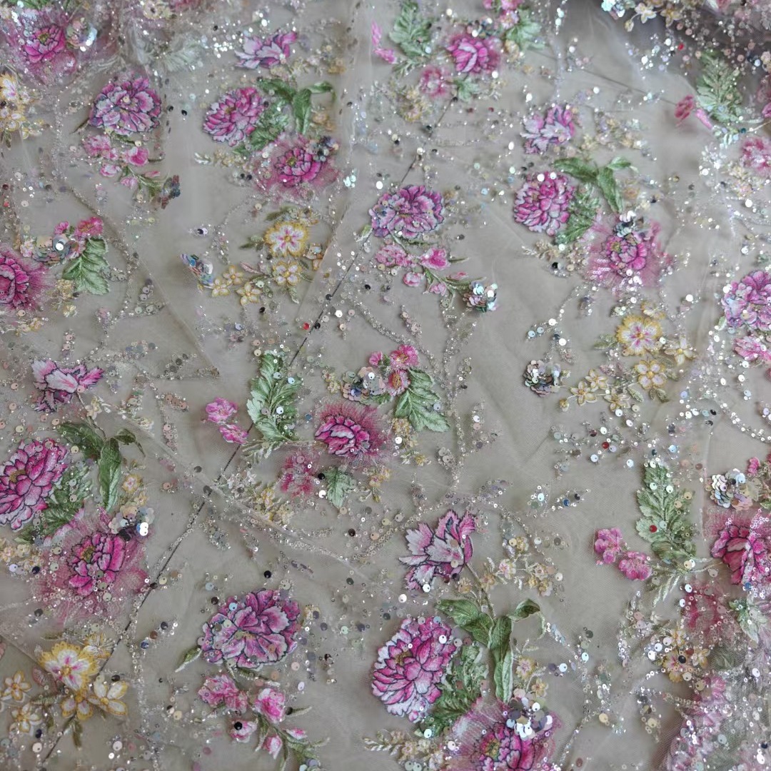 1M 120Cm Wide Luxury Beaded La - Textile For Sewing 评论和价格