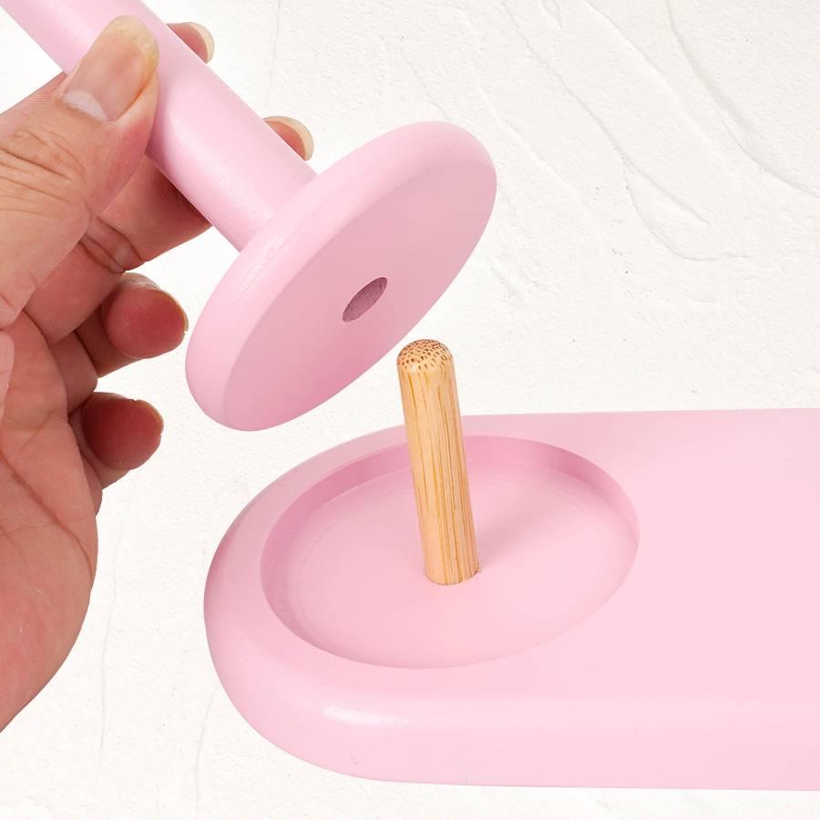 1pc Double-Axis Wooden Yarn Ho - Sewing Production 评论和价格